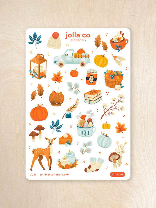 Autumn Fall Spice Sticker Sheet | For Bullet Journals, Planners, & Crafts