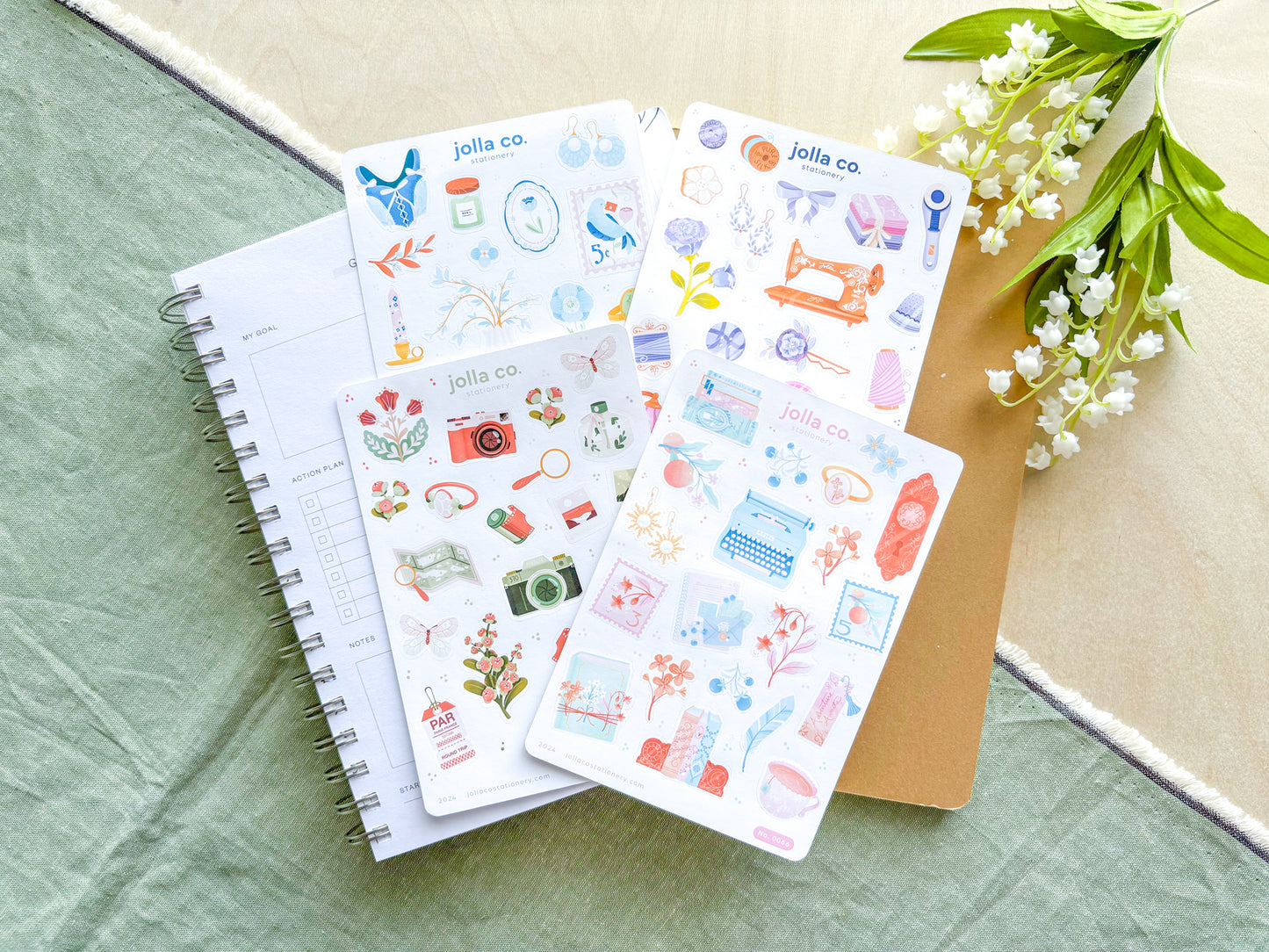 Hobbies Sticker Sheet Bundle | Includes 4 Sheets