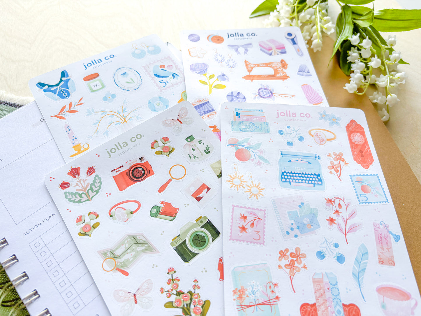 Hobbies Sticker Sheet Bundle | Includes 4 Sheets