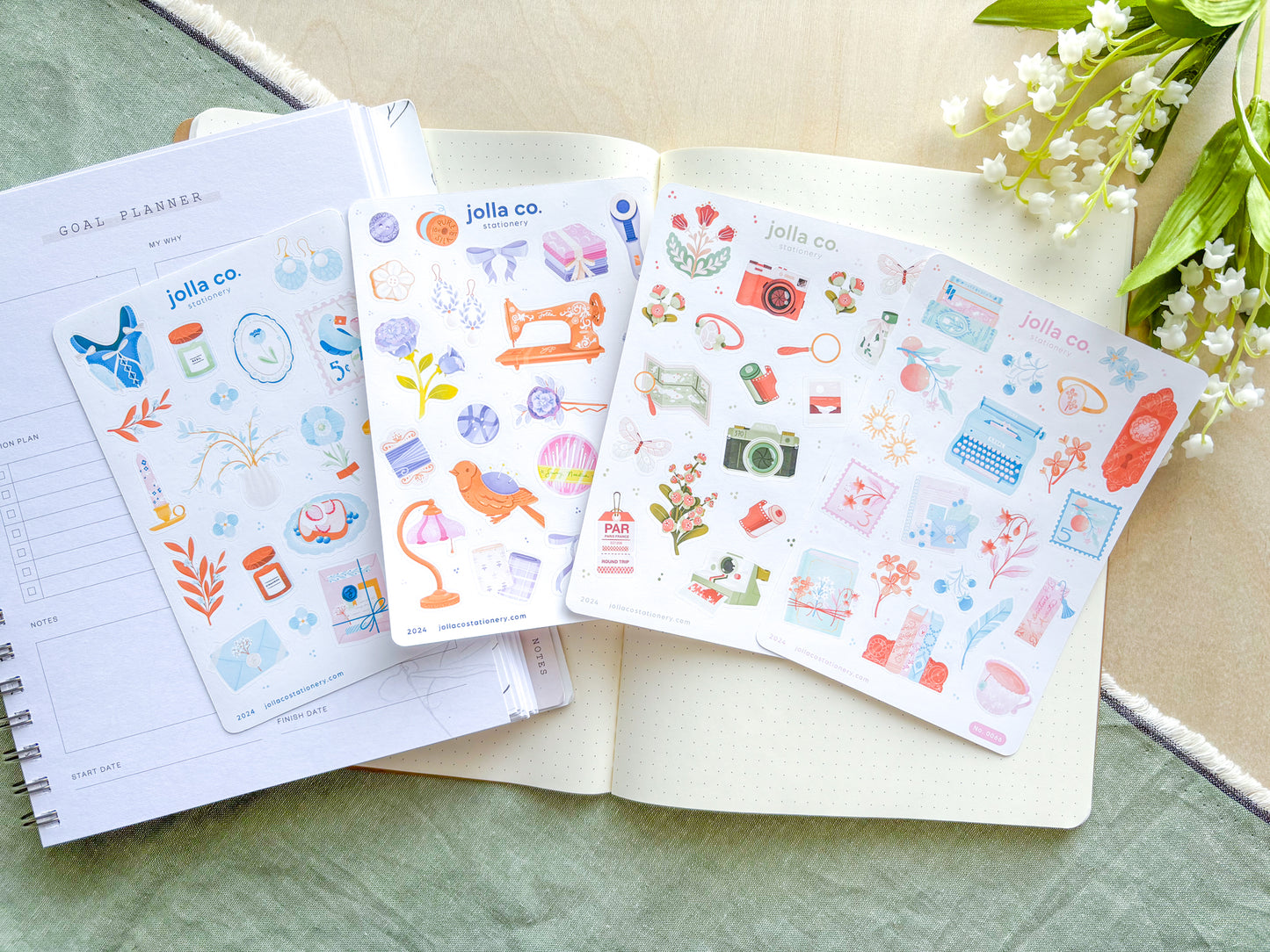 Hobbies Sticker Sheet Bundle | Includes 4 Sheets