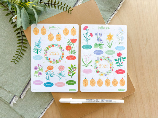 Birth Month Flowers  Sticker Sheet | For Bullet Journals, Planners, & Crafts