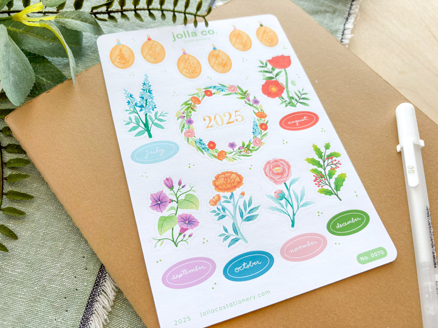 Birth Month Flowers  Sticker Sheet | For Bullet Journals, Planners, & Crafts