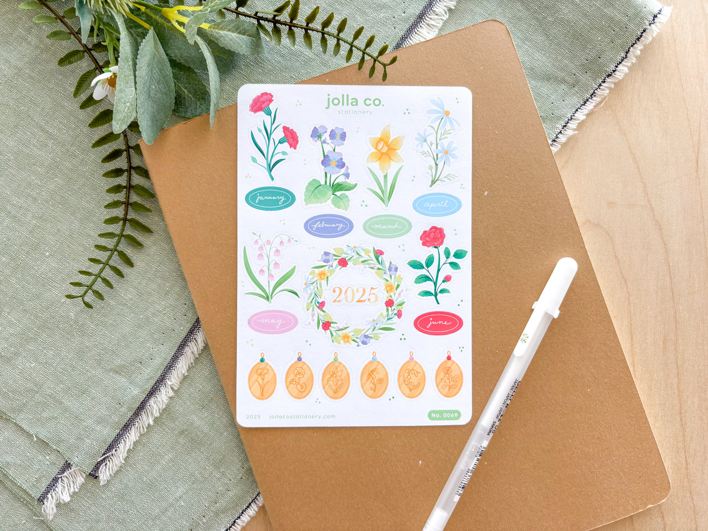 Birth Month Flowers  Sticker Sheet | For Bullet Journals, Planners, & Crafts