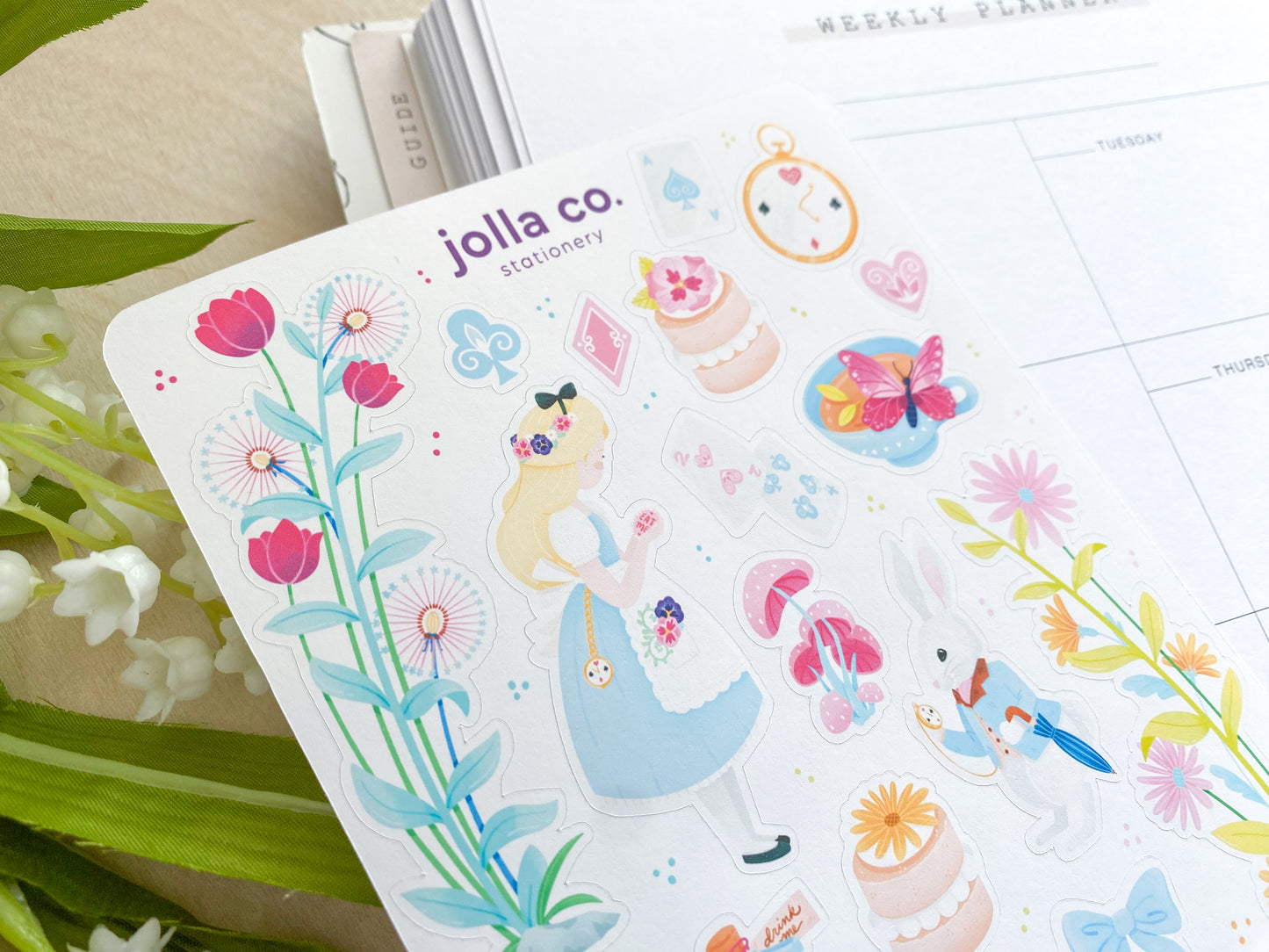 Wonderland Sticker Sheet | For Bullet Journals, Planners, & Crafts