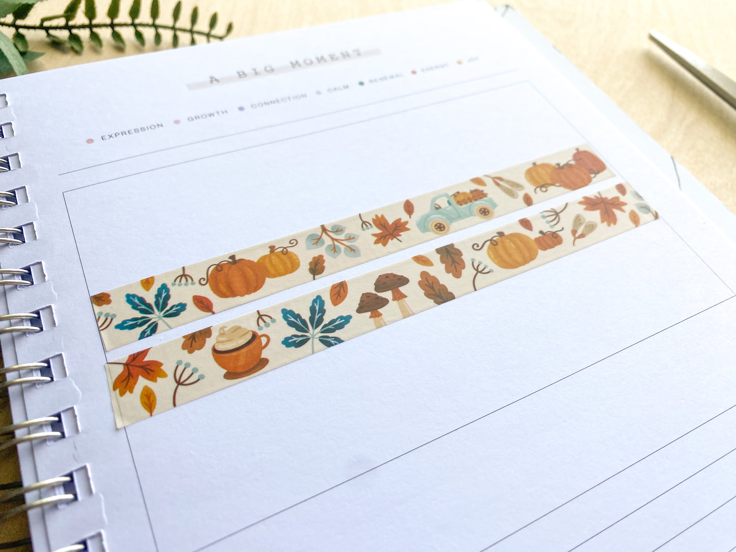 Autumn Breeze Neutral B-Grade Washi Tape | For Planners, Bullet Journals, and Crafts