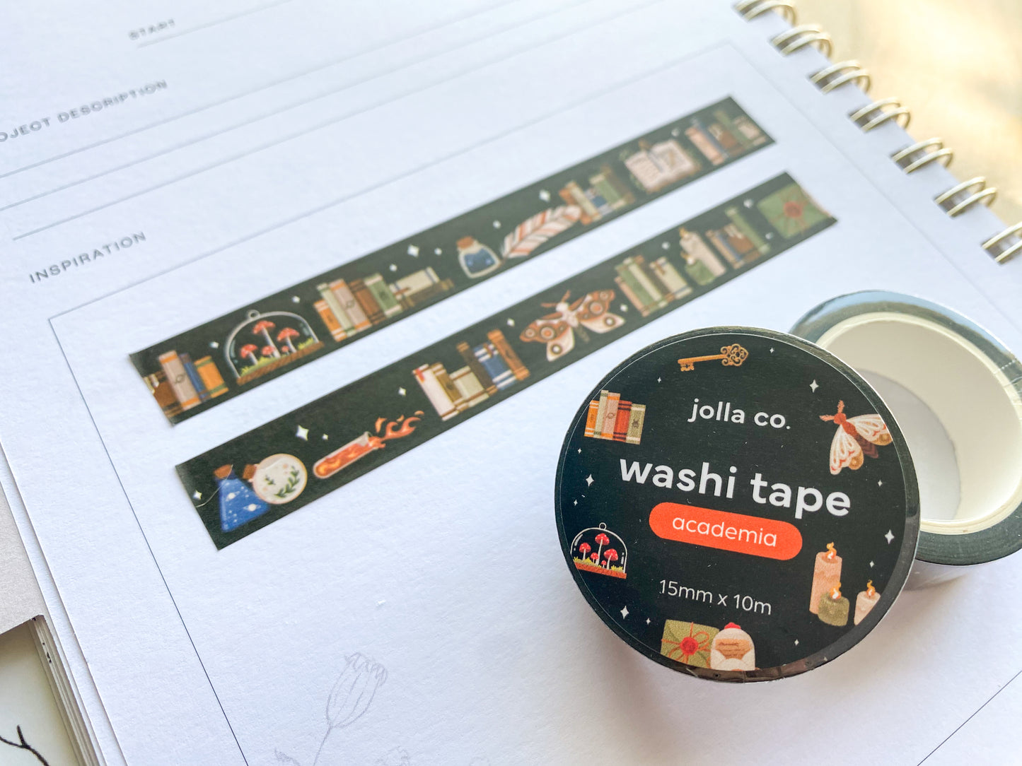 Dark Academia Washi Tape | For Planners, Bullet Journals, and Crafts