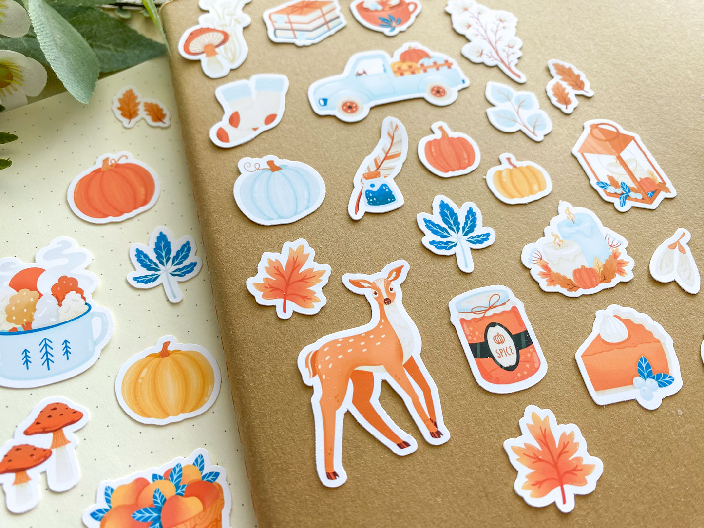 Autumn Vinyl Sticker Flakes Pack | Water Resistant | For Crafts and Decoration