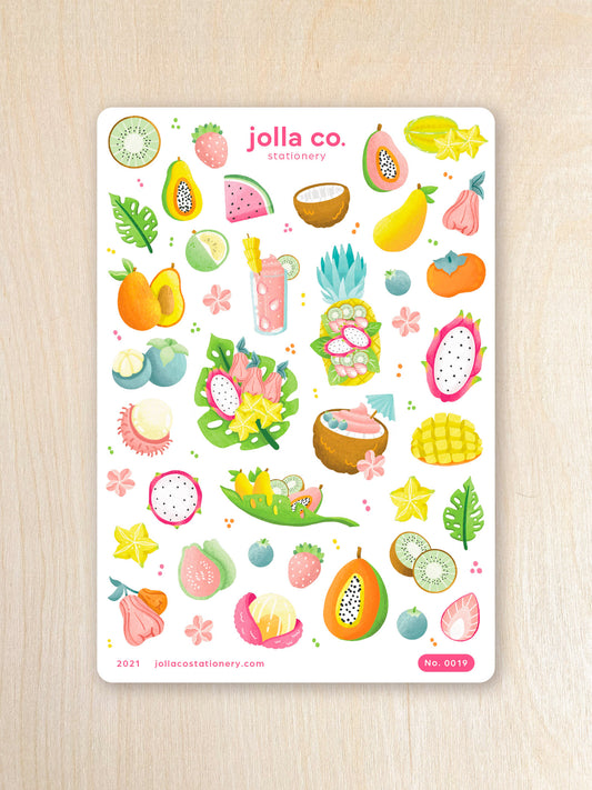 Tropical Fruit Sticker Sheet | For Bullet Journals, Planners, & Crafts