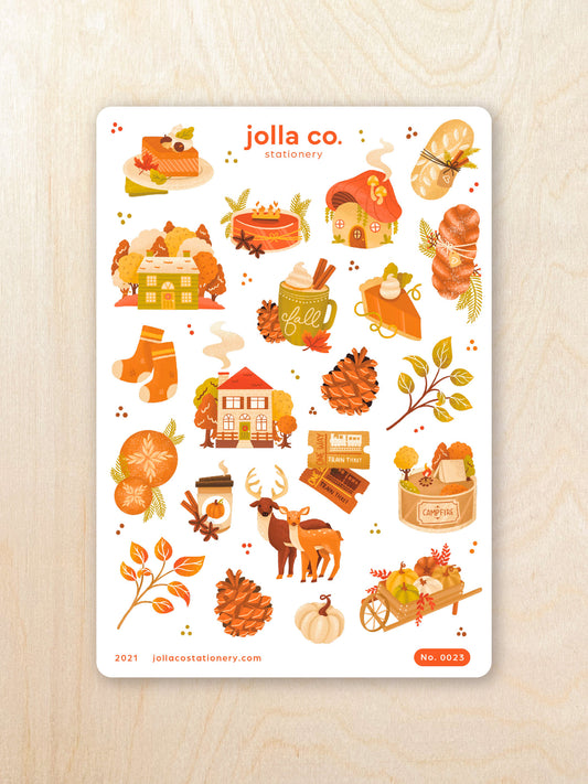 Cozy Cottage November Sticker Sheet | For Bullet Journals, Planners, & Crafts