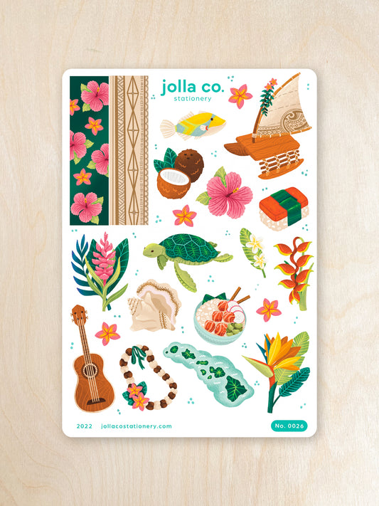 Wayfinder Hawaii Sticker Sheet | For Bullet Journals, Planners, & Crafts