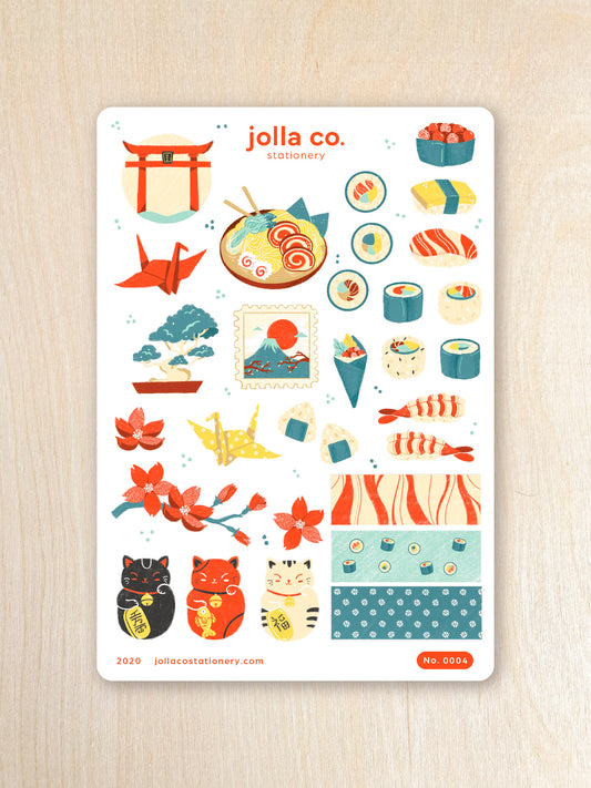 Japan Sushi Sticker Sheet | For Bullet Journals, Planners, & Crafts