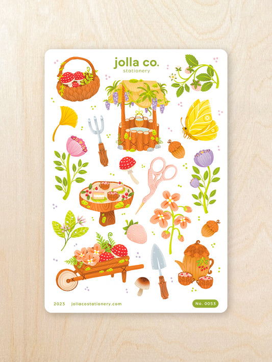 Fairy Garden Cottagecore Sticker Sheet | For Bullet Journals, Planners, & Crafts