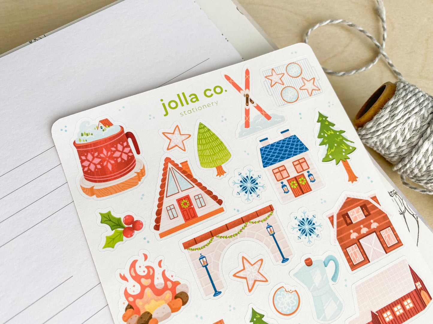 Winter Cabin Sticker Sheet | For Bullet Journals, Planners, & Crafts