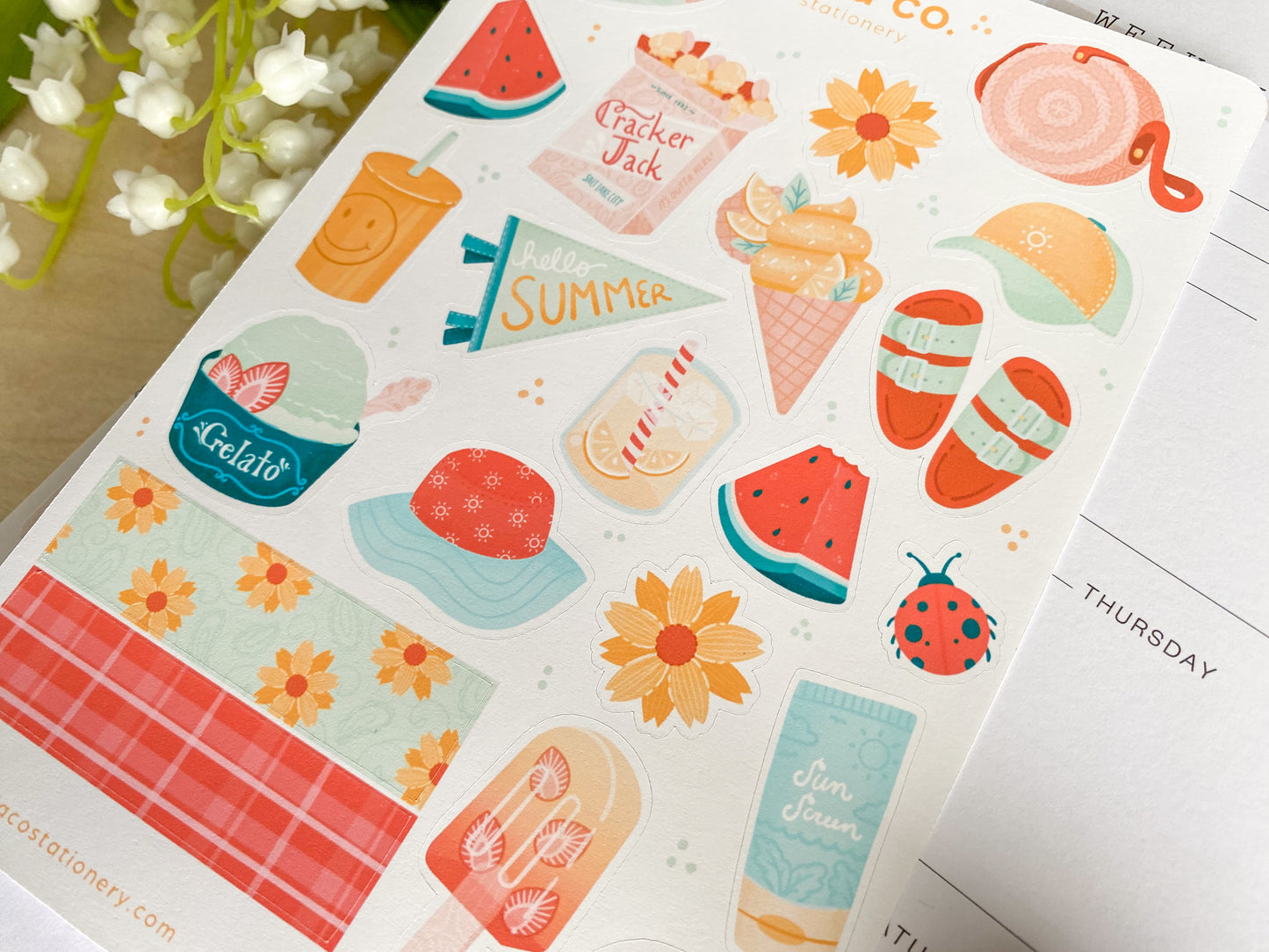 Summer Days Sticker Sheet | For Bullet Journals, Planners, & Crafts