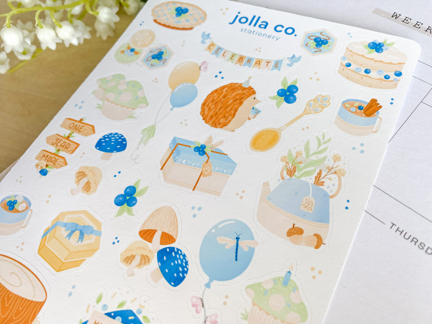 Birthday in the Forest Sticker Sheet | For Bullet Journals, Planners, & Crafts