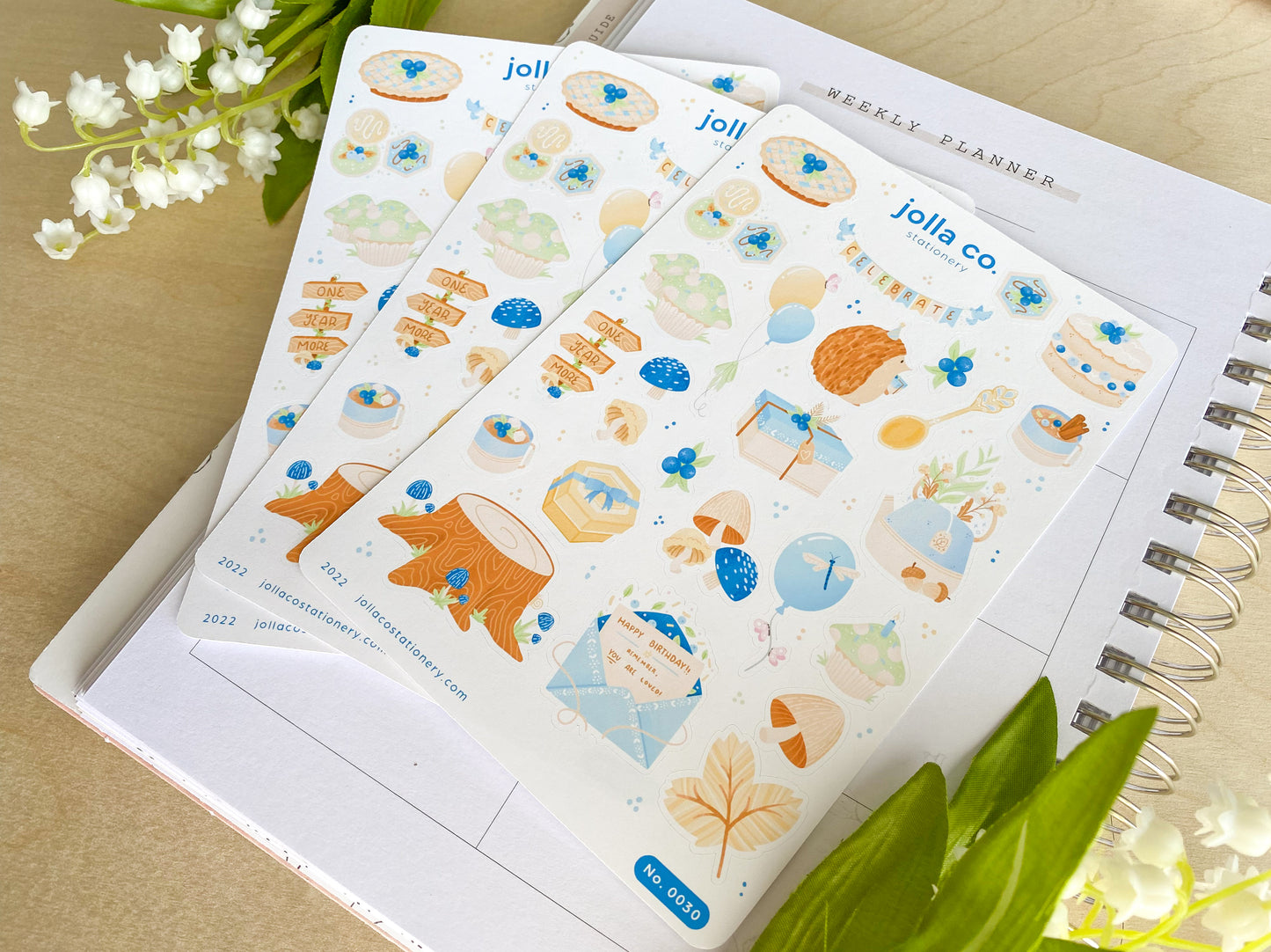 Birthday in the Forest Sticker Sheet | For Bullet Journals, Planners, & Crafts