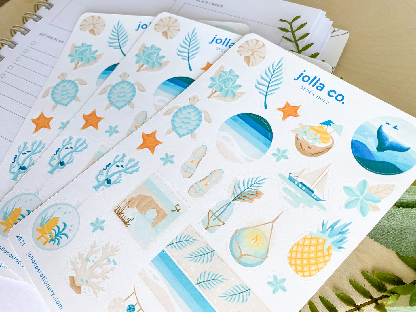 Oceanside Beach Sticker Sheet | For Bullet Journals, Planners, & Crafts
