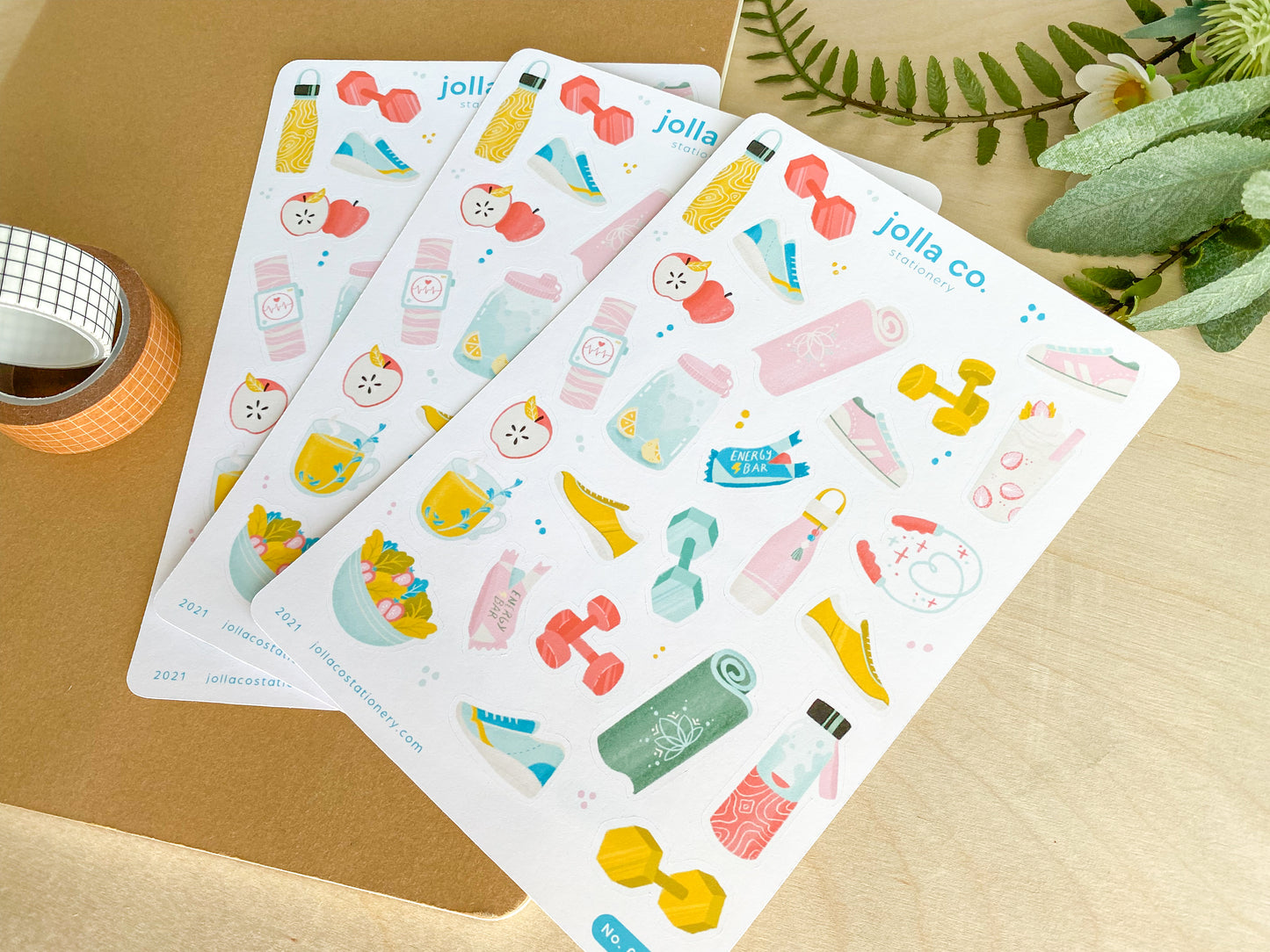 Fitness Self Care Sticker Sheet | For Bullet Journals, Planners, & Crafts
