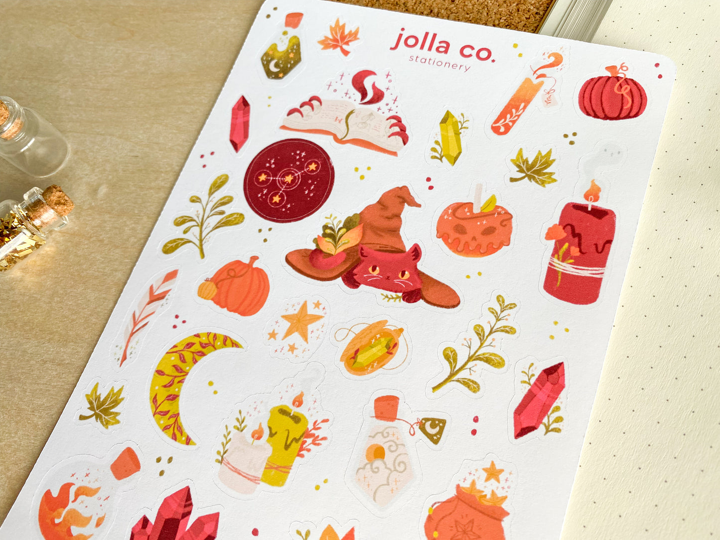 October Halloween Witch Sticker Sheet | For Bullet Journals, Planners, & Crafts